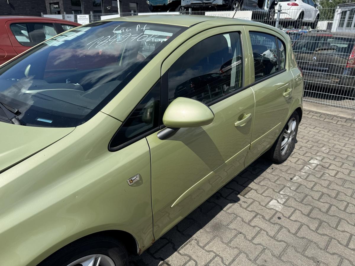 Opel Corsa D original T&uuml;r vorn links Z30E Green Tea Metallic 5-T&uuml;rer Rohbau Bj.2007